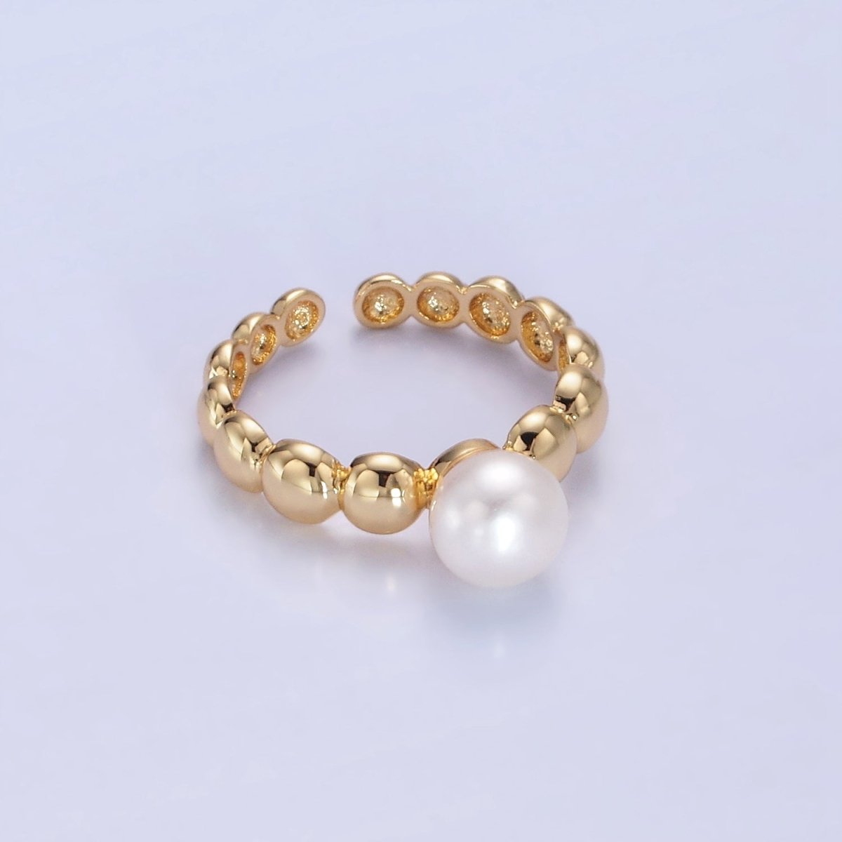 14K Gold Filled Pearl Beaded Bubble Band Ring | O1312 - DLUXCA