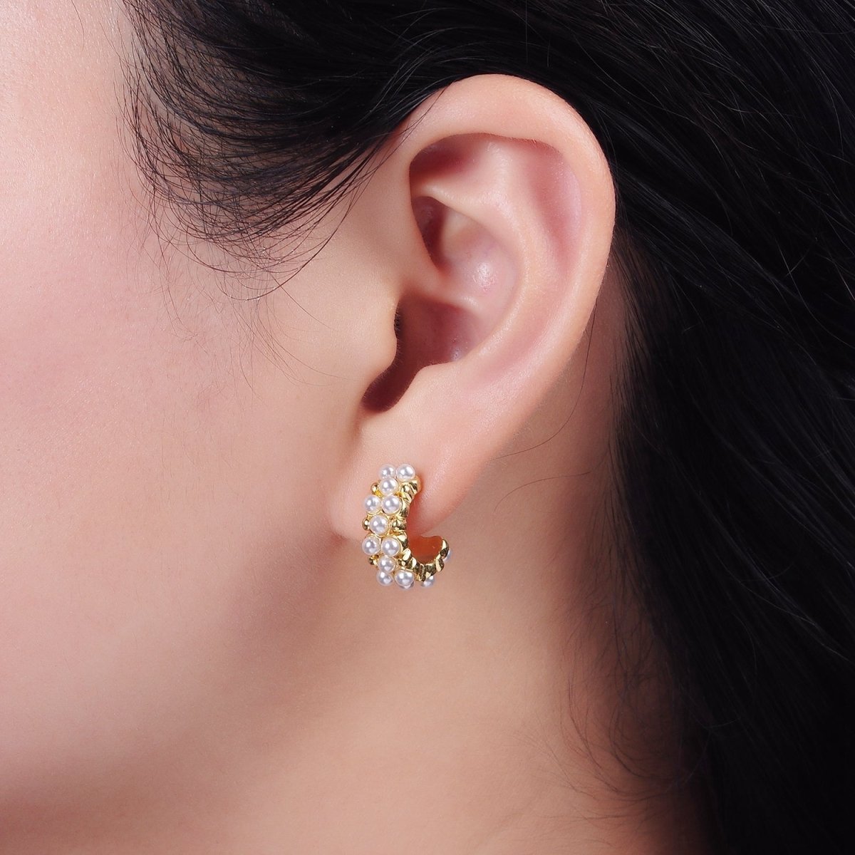 アクセサリー TRES [silver925] Wide hoop Pierce (Gold) silver925］Wide hoop Pierce (Gold) – TRES
