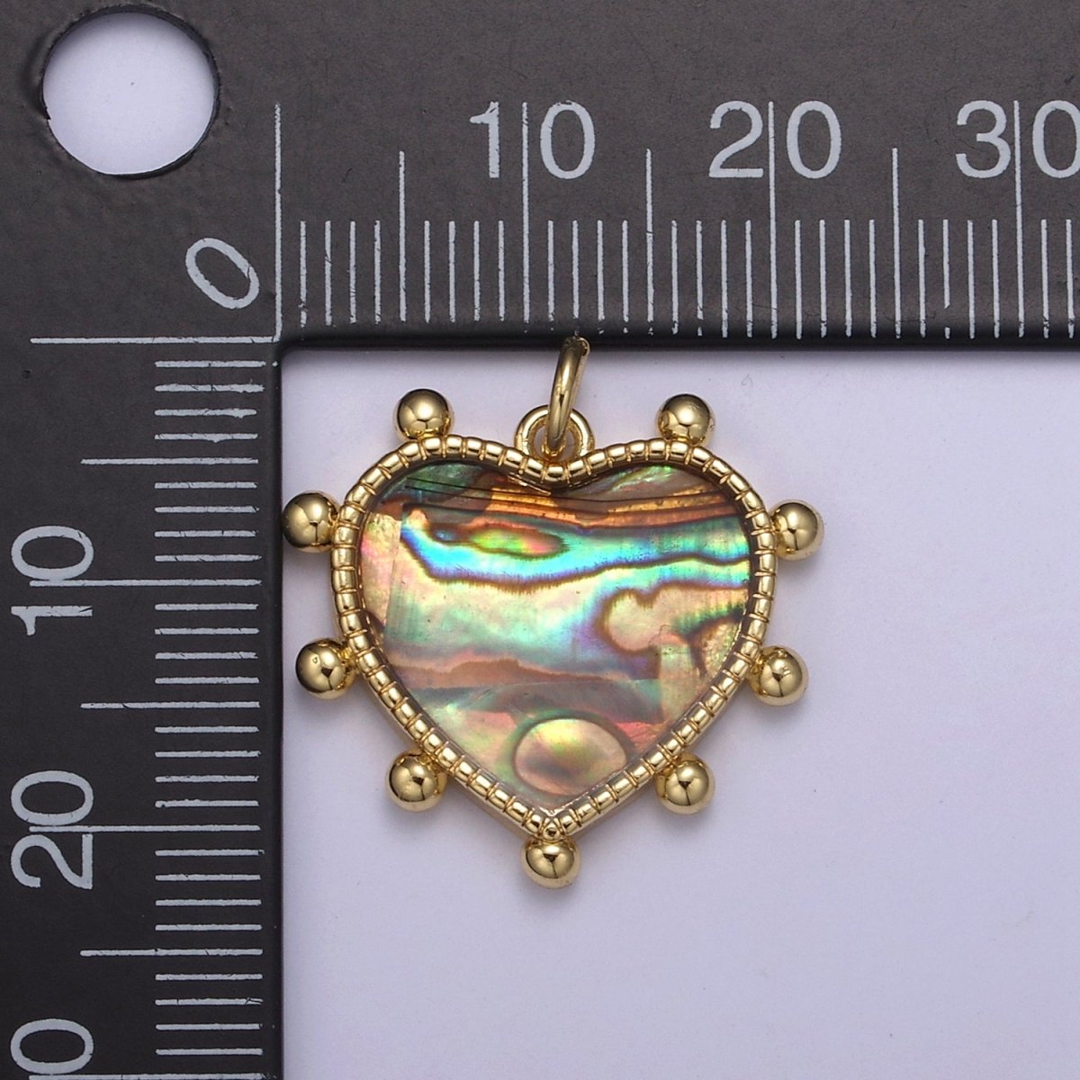 14K Gold Filled Pearl, Tiger Eye, Turquoise Abalone Shell Charm Pendant Beaded Heart Love Charm for Necklace Bracelet Jewelry Making N-642 - N-646 - DLUXCA