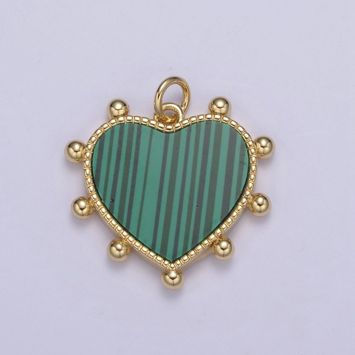 14K Gold Filled Pearl, Tiger Eye, Turquoise Abalone Shell Charm Pendant Beaded Heart Love Charm for Necklace Bracelet Jewelry Making N-642 - N-646 - DLUXCA