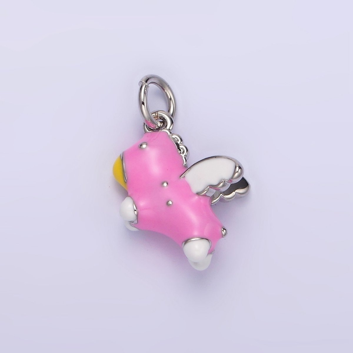 14K Gold Filled Pink, Blue Pegasus Enamel Puffed Add-On Charm in Gold & Silver | N1531 - N1534 - DLUXCA