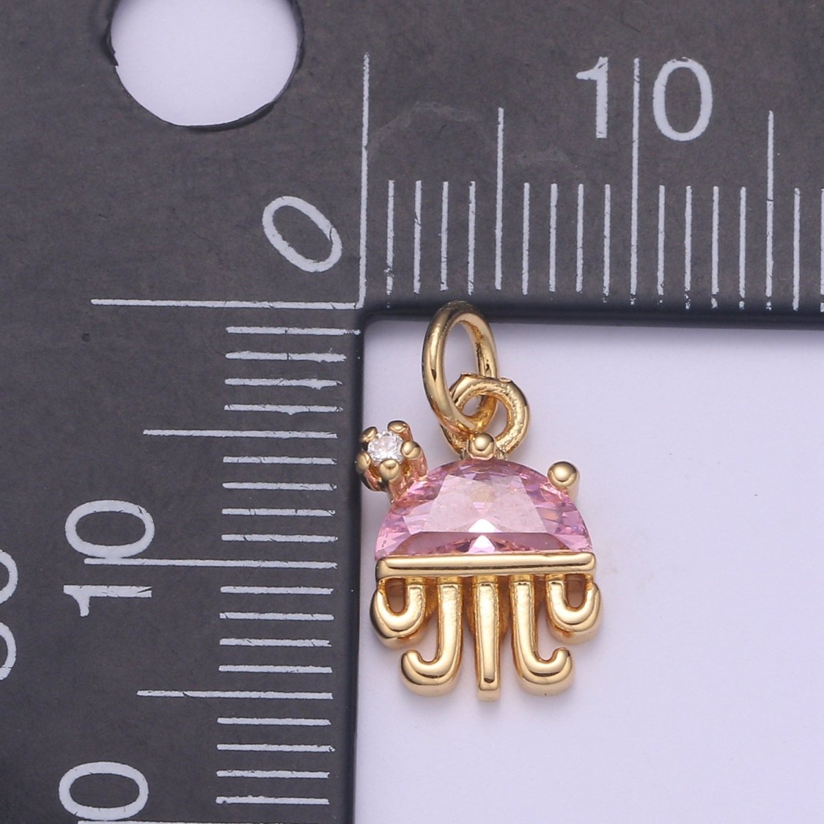 14K Gold Filled Pink Octopus Charm E-292 - DLUXCA