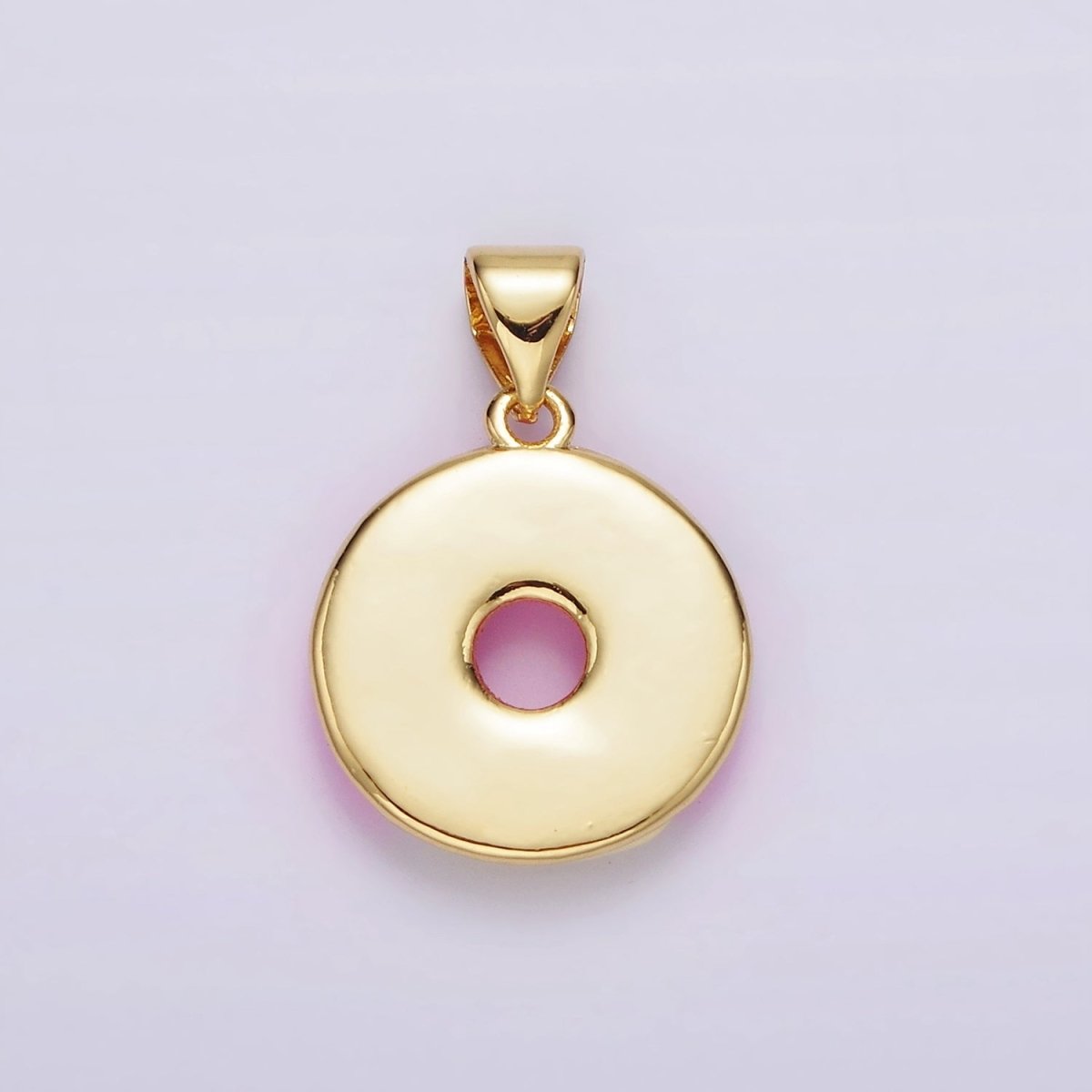 14K Gold Filled Pink Sprinkle Donut Enamel Pendant | AH080 - DLUXCA