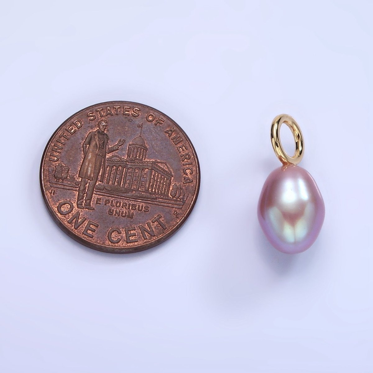 14K Gold Filled Pink, White, Purple Oval Freshwater Pearl Drop Pendant | P1675 - P1677 - DLUXCA