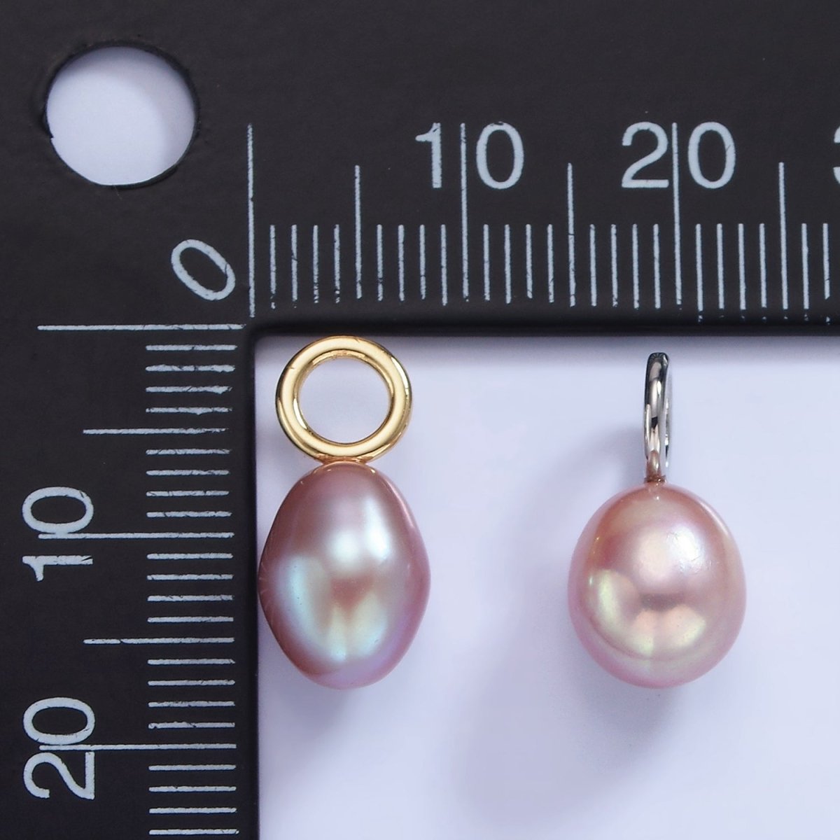 14K Gold Filled Pink, White, Purple Oval Freshwater Pearl Drop Pendant | P1675 - P1677 - DLUXCA