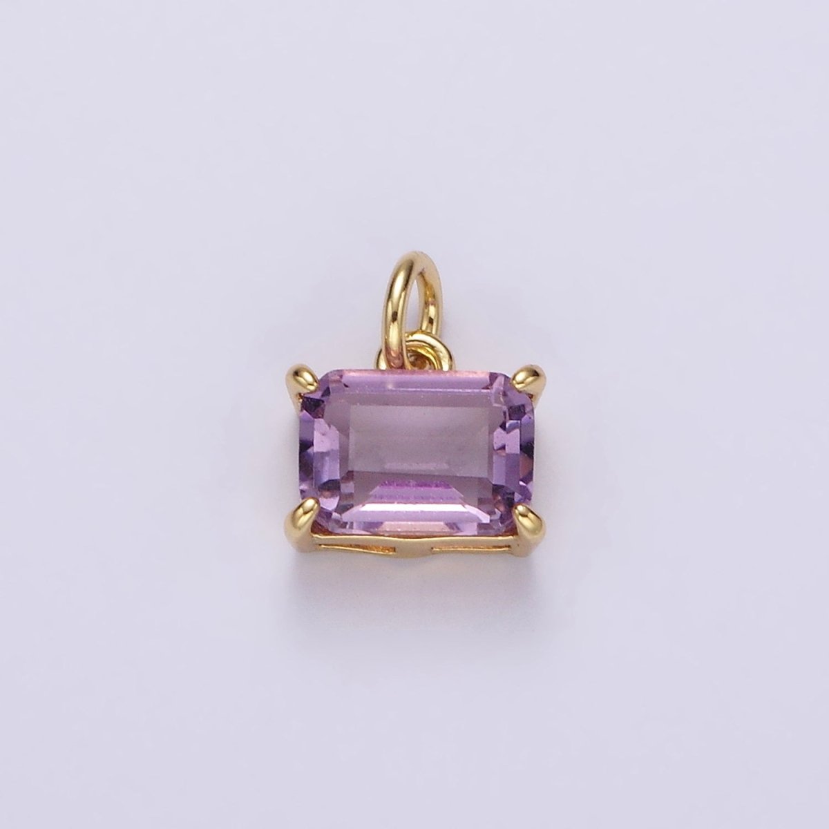 14K Gold Filled Purple Baguette CZ Bezel Add-On Charm | AC728 - DLUXCA