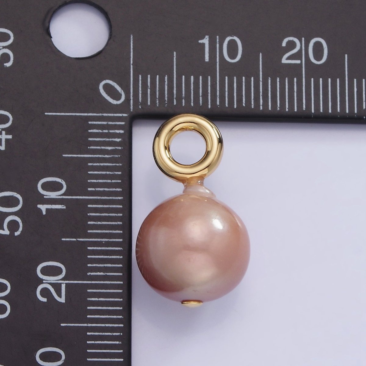 14K Gold Filled Purple Freshwater Pearl Button Drop Pendant | P1704 - DLUXCA