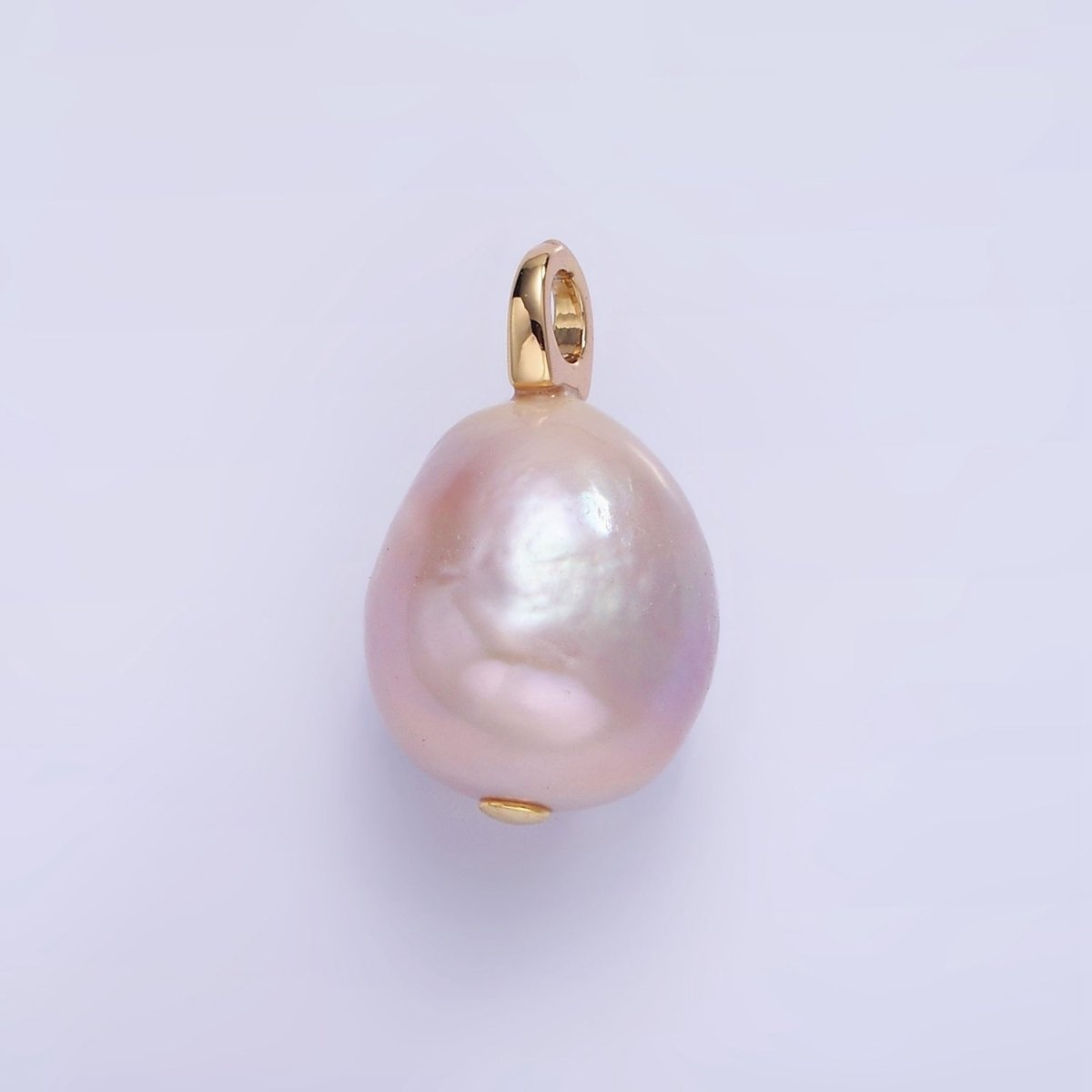 14K Gold Filled Purple Freshwater Pearl Oval Drop Pendant | P1686 - DLUXCA