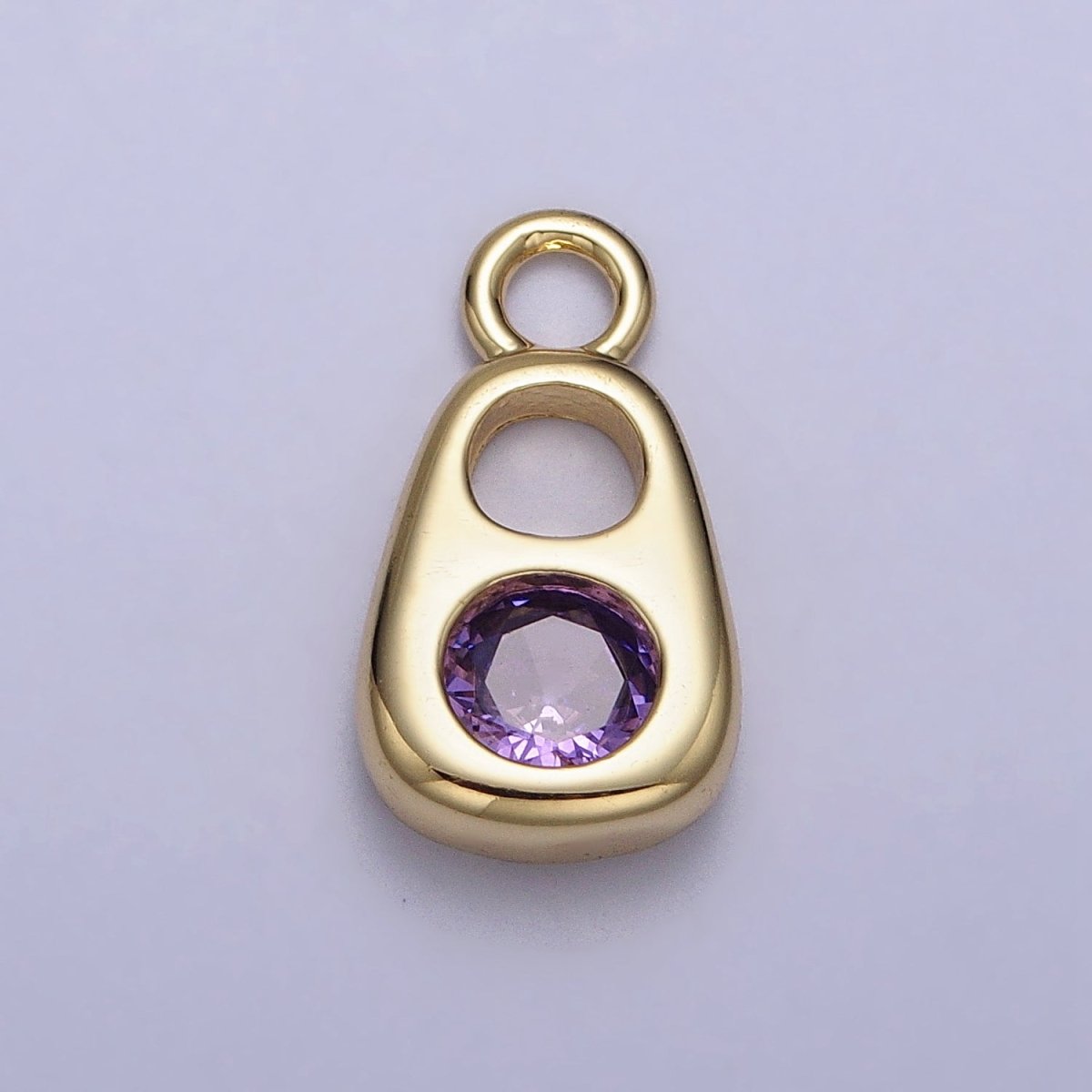 14K Gold Filled Purple, Green, Clear, Blue, Pink, Fuchsia Pop Pull-Tab Charm | AC327 - AC332 - DLUXCA