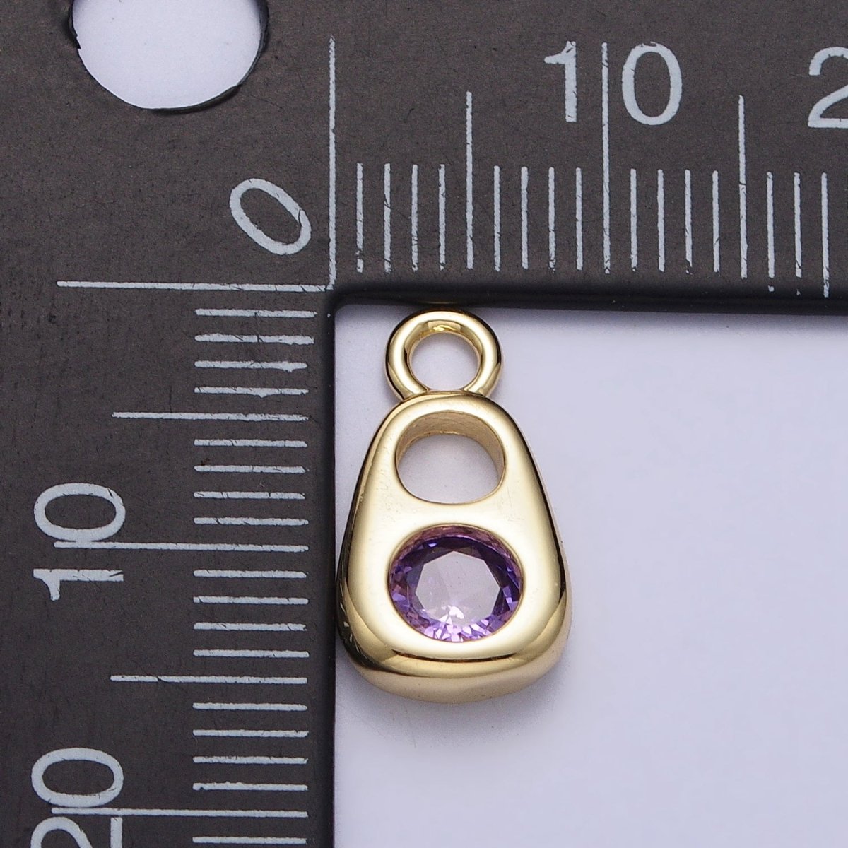 14K Gold Filled Purple, Green, Clear, Blue, Pink, Fuchsia Pop Pull-Tab Charm | AC327 - AC332 - DLUXCA