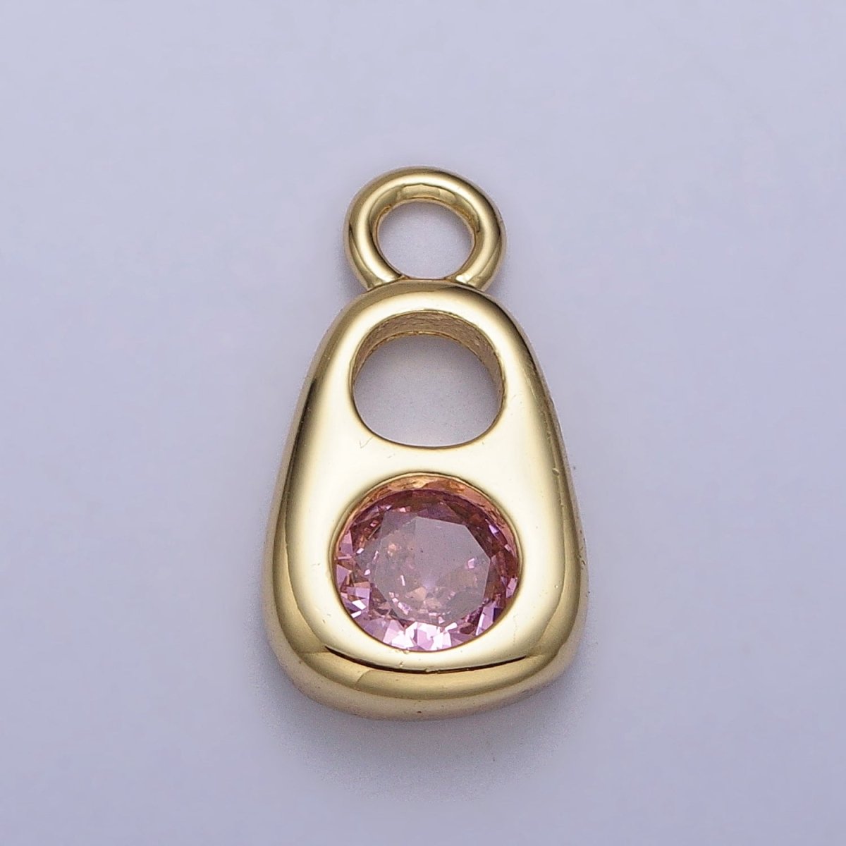 14K Gold Filled Purple, Green, Clear, Blue, Pink, Fuchsia Pop Pull-Tab Charm | AC327 - AC332 - DLUXCA