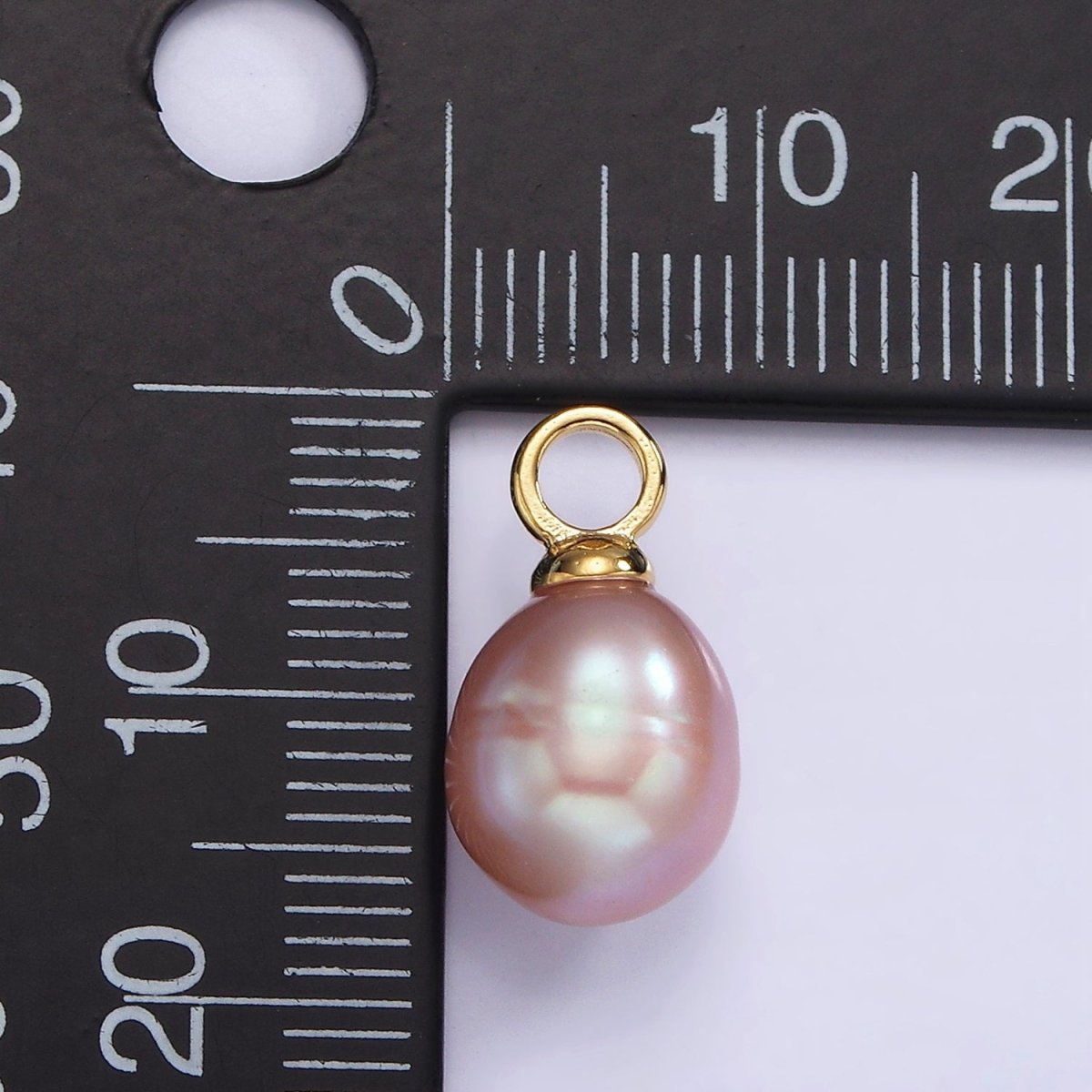 14K Gold Filled Purple, Pink Freshwater Pearl Button Drop Pendant | P1661 - DLUXCA