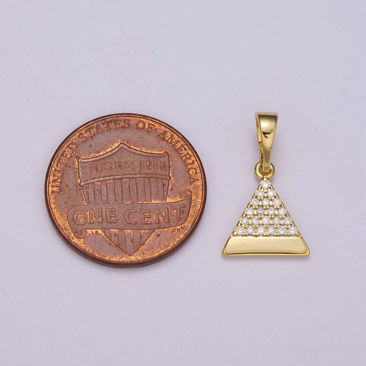 14k gold Filled Pyramid Pendant Dainty Triangle Charm for Necklace Bracelet Earring N-1410 - DLUXCA