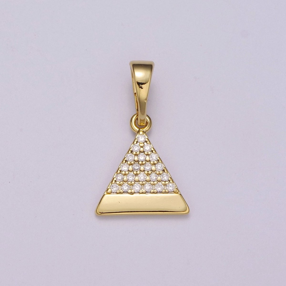 14k gold Filled Pyramid Pendant Dainty Triangle Charm for Necklace Bracelet Earring N-1410 - DLUXCA
