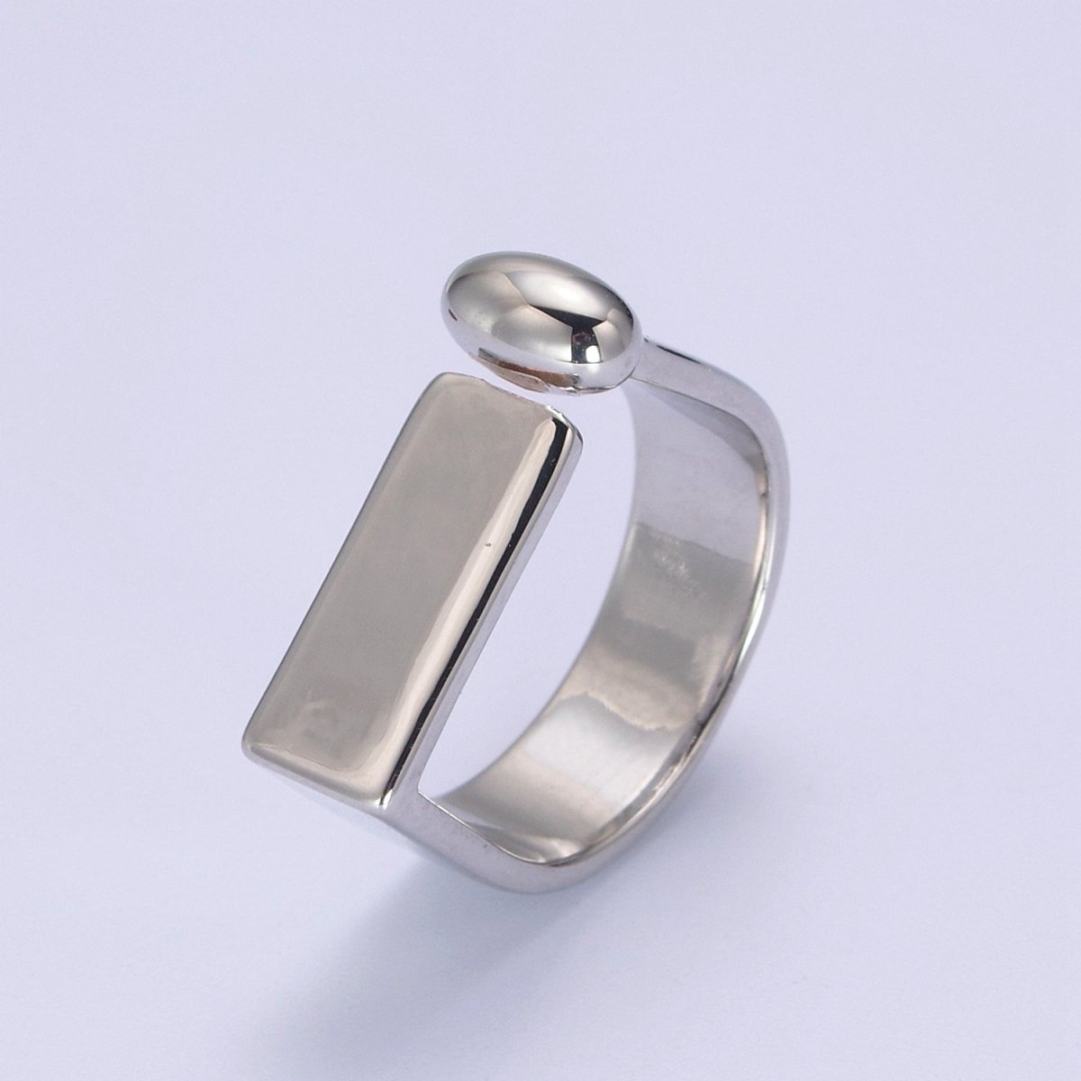 14k Gold Filled Rectangle Signet Ring, Gold Signet Ring, Silver Ring, Rectangle Signet Wholesale Jewelry U-329 U-330 - DLUXCA
