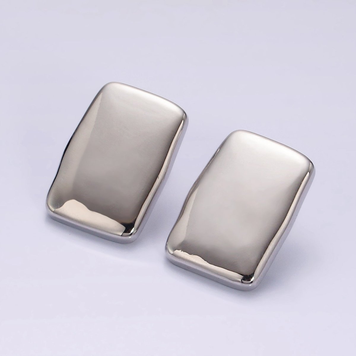 14K Gold Filled Rectangular Bar Stud Earrings in Gold & Silver | AE106 AE107 - DLUXCA