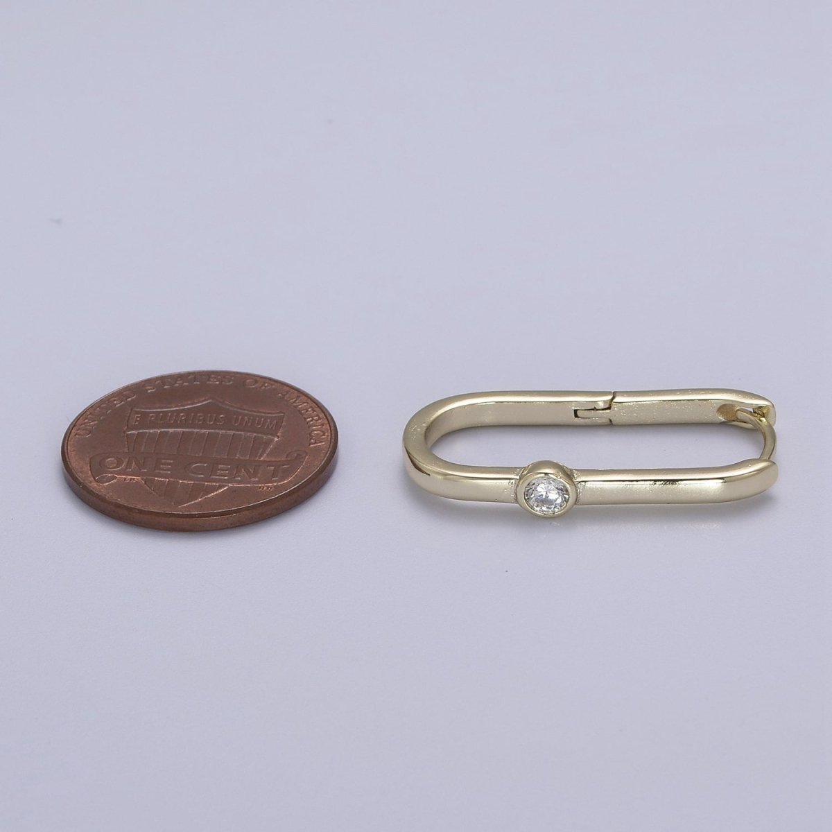 14k Gold Filled Rectangular Hoop Earring Classic Gold Oblong Hoop Earring Minimalist Rectangle Earring V-145 - DLUXCA