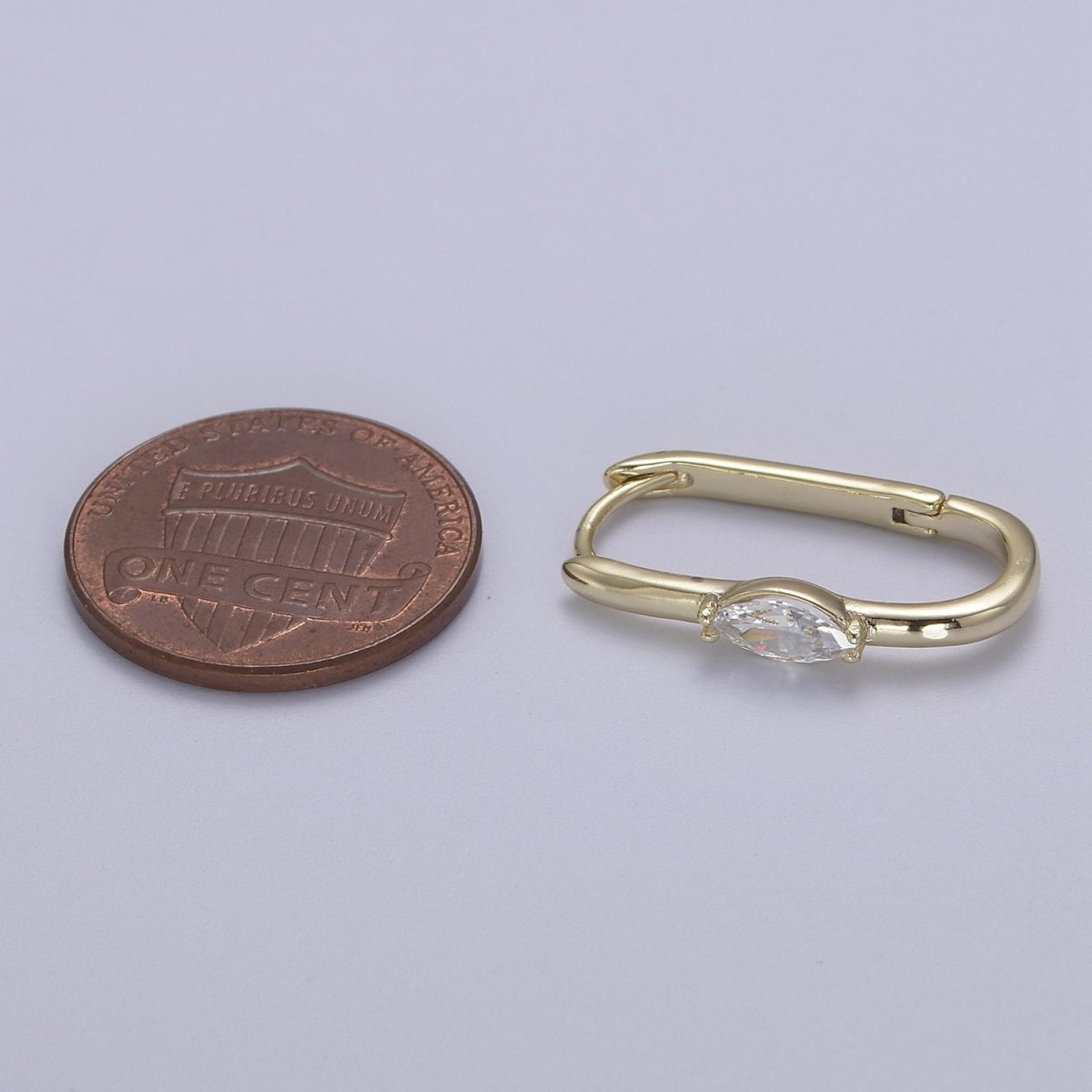 14k Gold Filled Rectangular Hoop Earring Classic Gold Oblong Hoop Earring Minimalist Rectangle Earring V-147 - DLUXCA