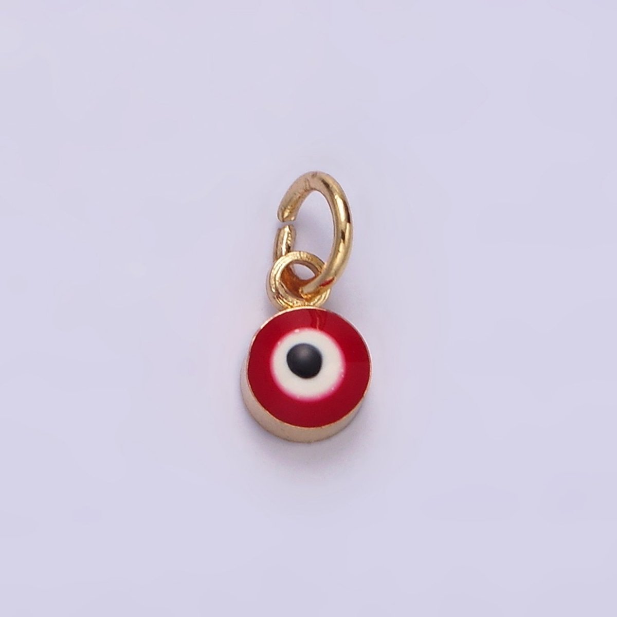 14K Gold Filled Red, Blue, White, Purple Evil Eye Enamel Round Add-On Charm | N1151 - N1154 - DLUXCA