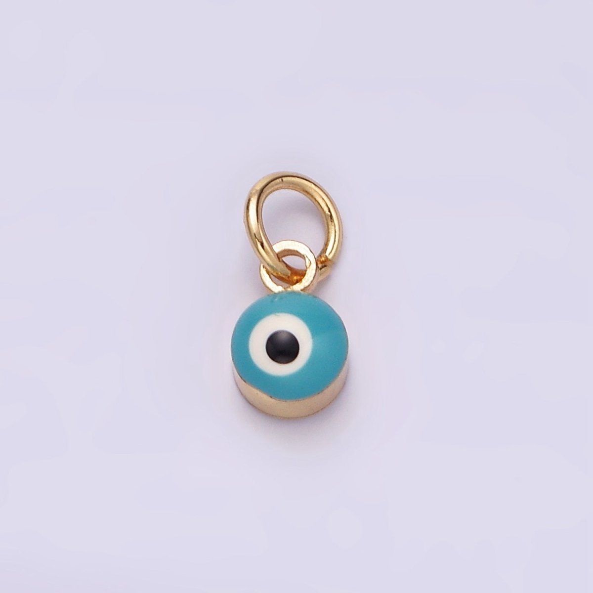 14K Gold Filled Red, Blue, White, Purple Evil Eye Enamel Round Add-On Charm | N1151 - N1154 - DLUXCA