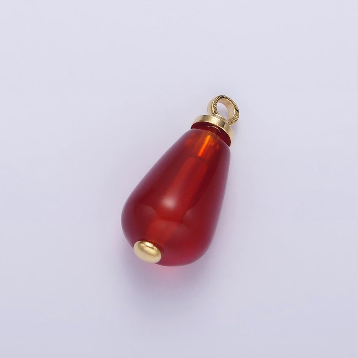 14K Gold Filled Red Carnelian Pomegranate Seed Charm | N1145 - DLUXCA