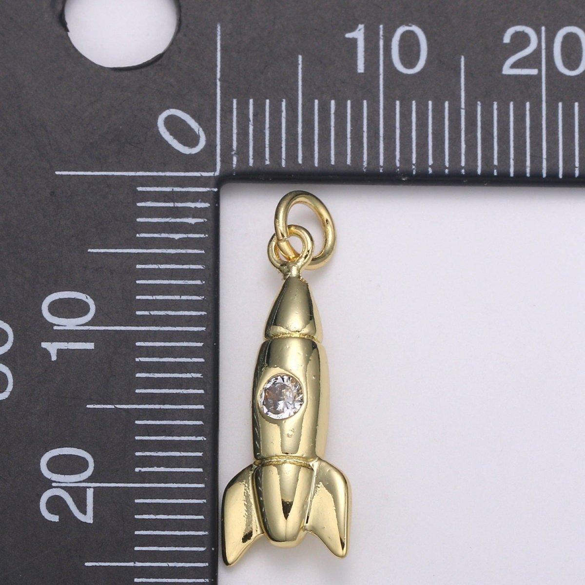 14K Gold Filled Rocket Charm Cute Rocket Ship Charm Pendant for Necklace Bracelet Earring Component Supply D-774 - DLUXCA
