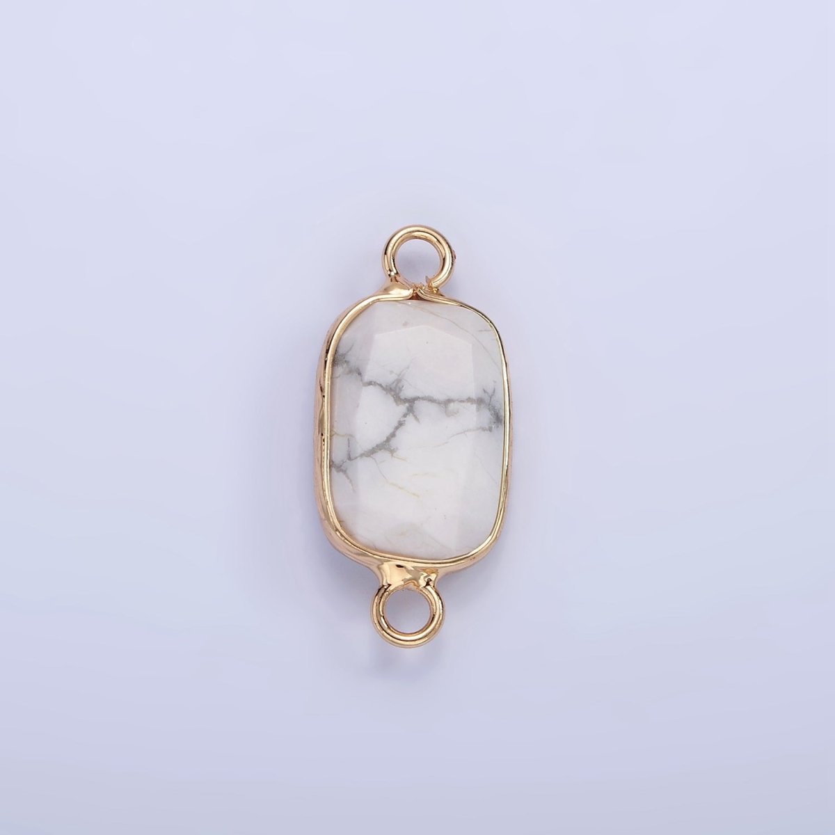 14K Gold Filled Rose Quartz, Clear Quartz, Howlite, Labradorite, Onyx, Amethyst Oval Bezel Connector | G-005 - G-010 - DLUXCA