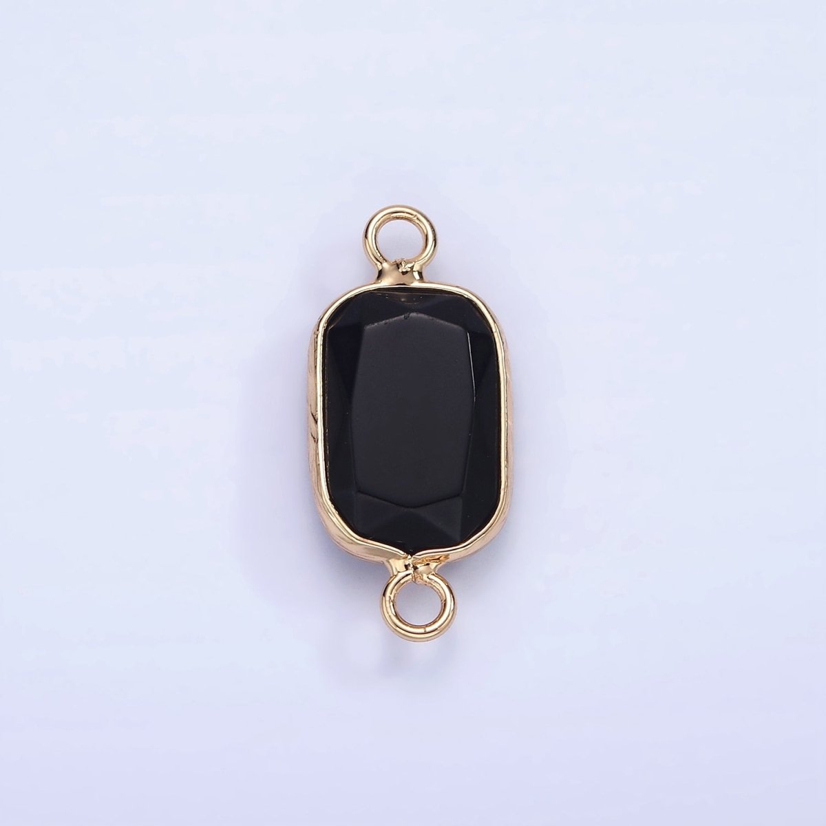 14K Gold Filled Rose Quartz, Clear Quartz, Howlite, Labradorite, Onyx, Amethyst Oval Bezel Connector | G-005 - G-010 - DLUXCA