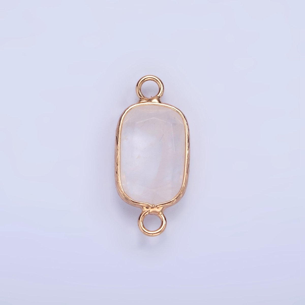 14K Gold Filled Rose Quartz, Clear Quartz, Howlite, Labradorite, Onyx, Amethyst Oval Bezel Connector | G-005 - G-010 - DLUXCA