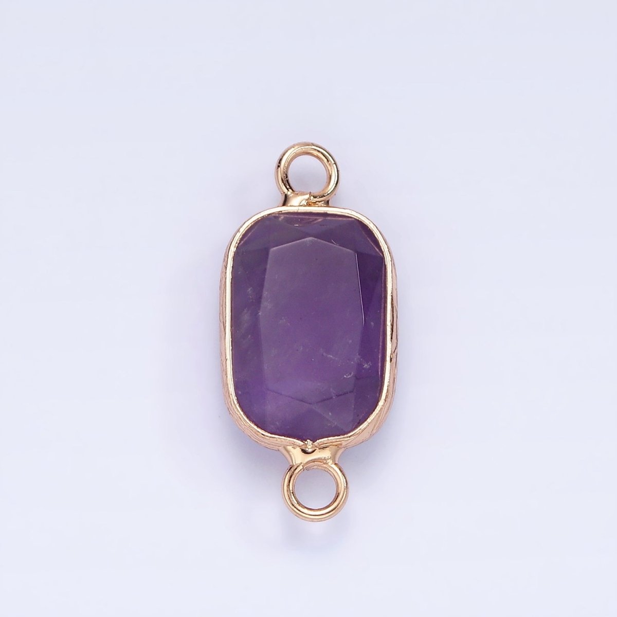 14K Gold Filled Rose Quartz, Clear Quartz, Howlite, Labradorite, Onyx, Amethyst Oval Bezel Connector | G-005 - G-010 - DLUXCA