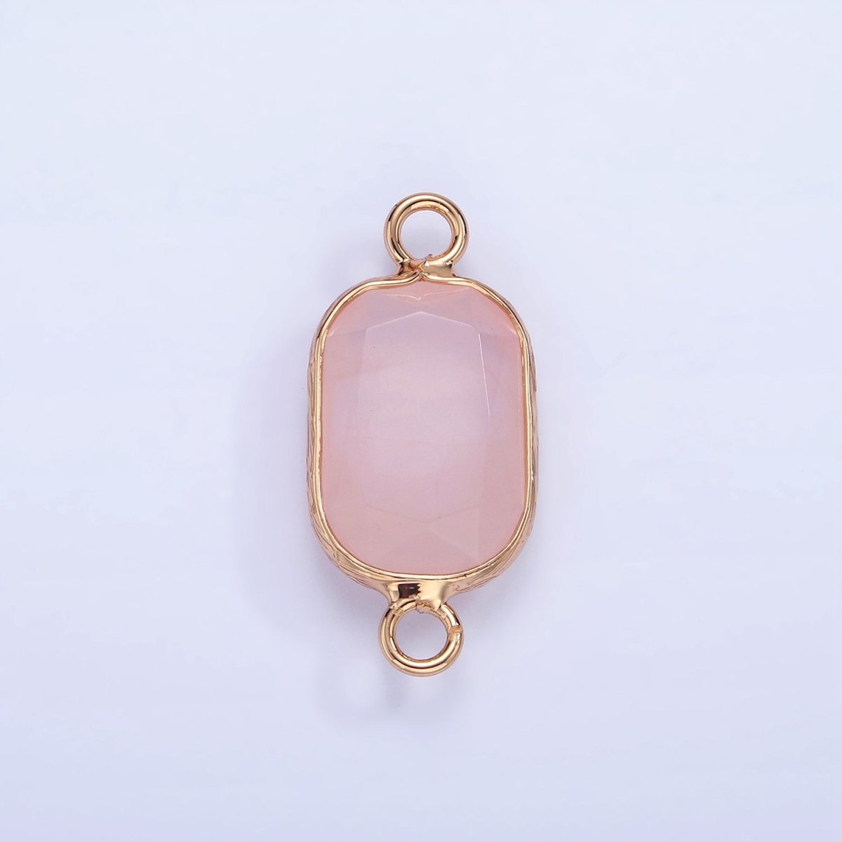 14K Gold Filled Rose Quartz, Clear Quartz, Howlite, Labradorite, Onyx, Amethyst Oval Bezel Connector | G-005 - G-010 - DLUXCA