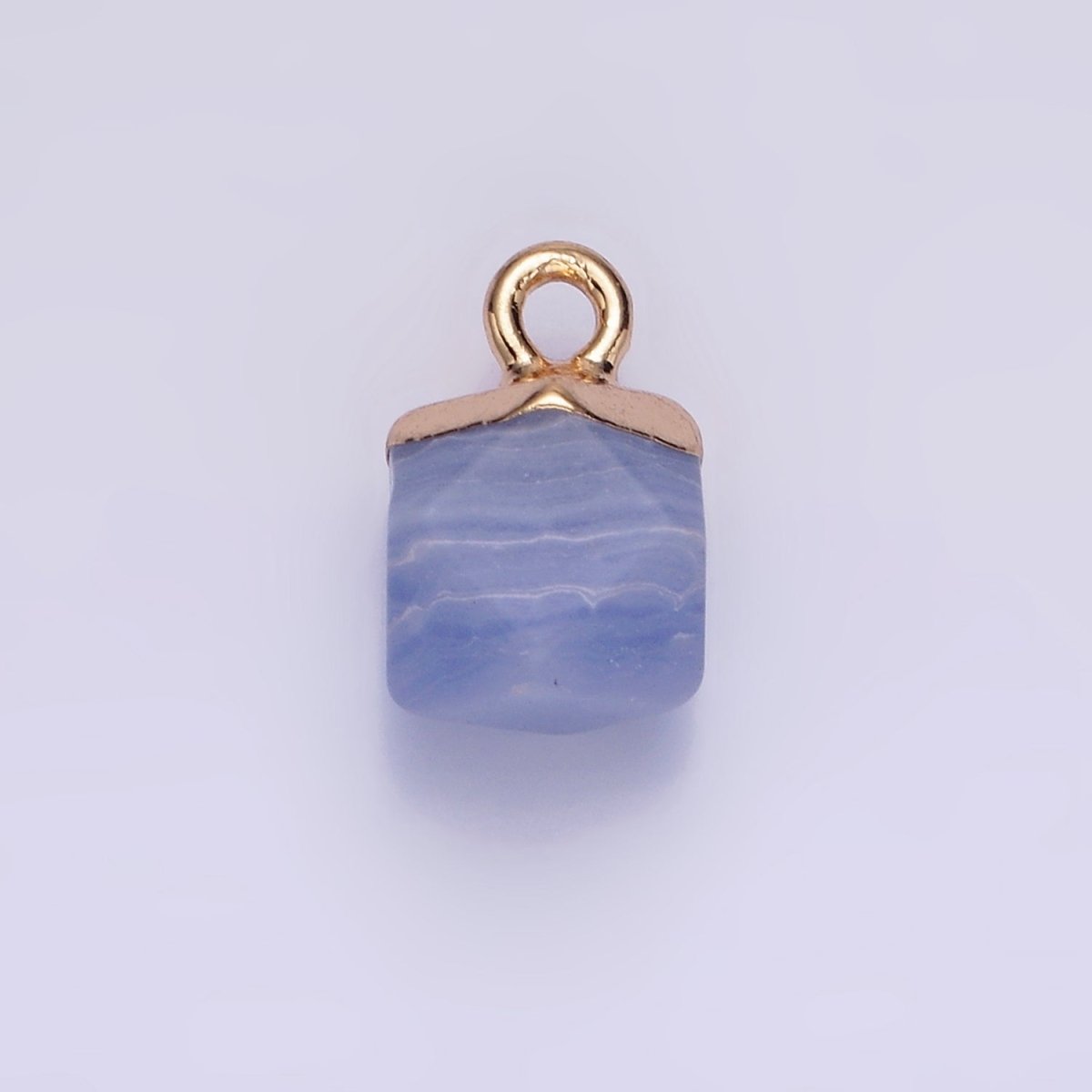 14K Gold Filled Rose Quartz, Onyx, Blue Lace Agate, Rhodonite, Amethyst Multifaceted Round Charm | N1713 - N1717 - DLUXCA