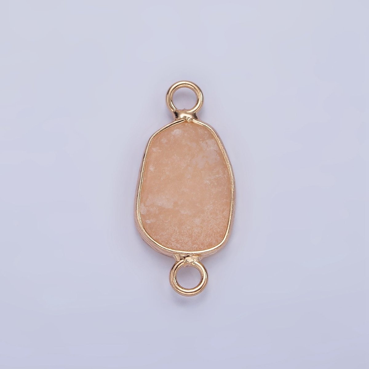 14K Gold Filled Rose Quartz, Pink Quartz, Amethyst Abstract Oval Bezel Connector | G-011 - G-013 - DLUXCA