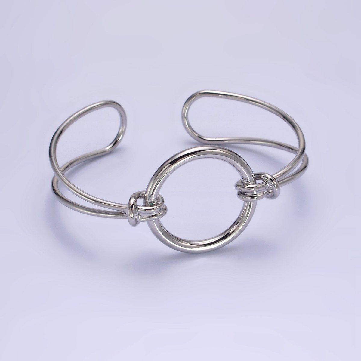 14K Gold Filled Round Circle Rope Tied Minimalist Cuff Bangle Bracelet in Silver & Gold | WA-1943 WA-1944 Clearance Pricing - DLUXCA