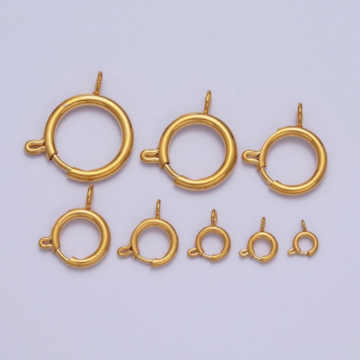 14K Gold Filled Round Spring Ring Closure Clasps For DIY Jewelry Making L-875-L882 L-912 - DLUXCA