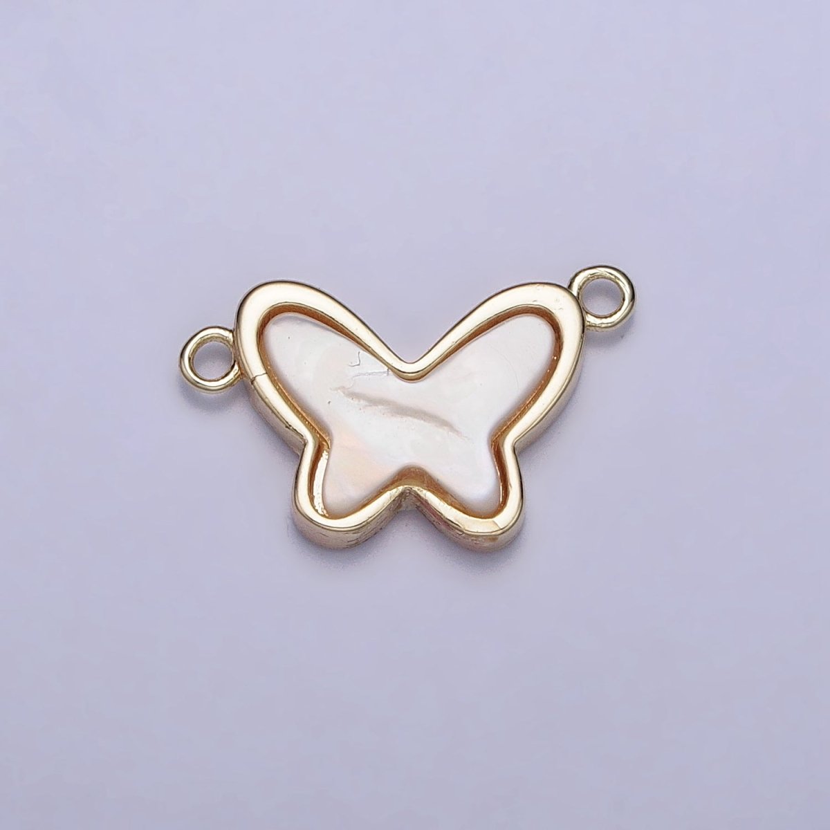 14K Gold Filled Shell Pearl Butterfly Mariposa Animal Connector | AA-1016 - DLUXCA