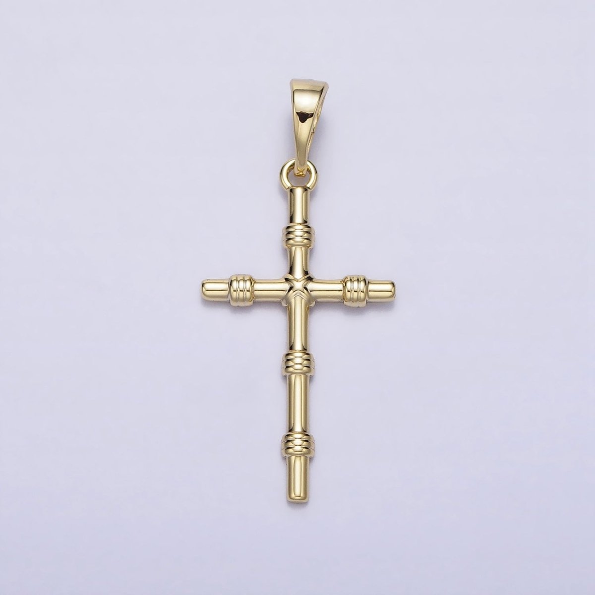 14K Gold Filled Slim Simple Cross Charm Religious Pendant AA297 - DLUXCA