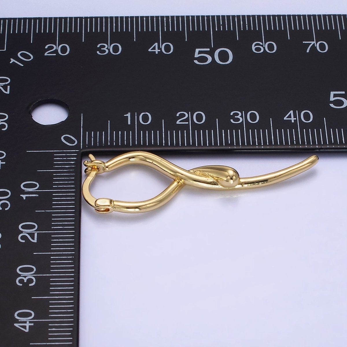 14K Gold Filled Snake Minimalist Drop Latch Hoop Earrings | AE523 - DLUXCA