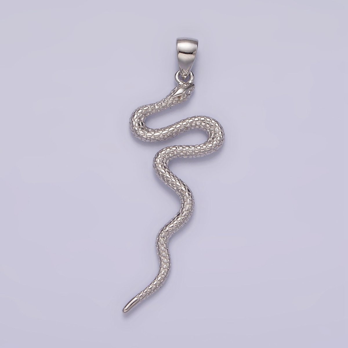 14K Gold Filled Snake Slithering Serpent Scale Textured Pendant in Gold & Silver | N1791 N1792 - DLUXCA