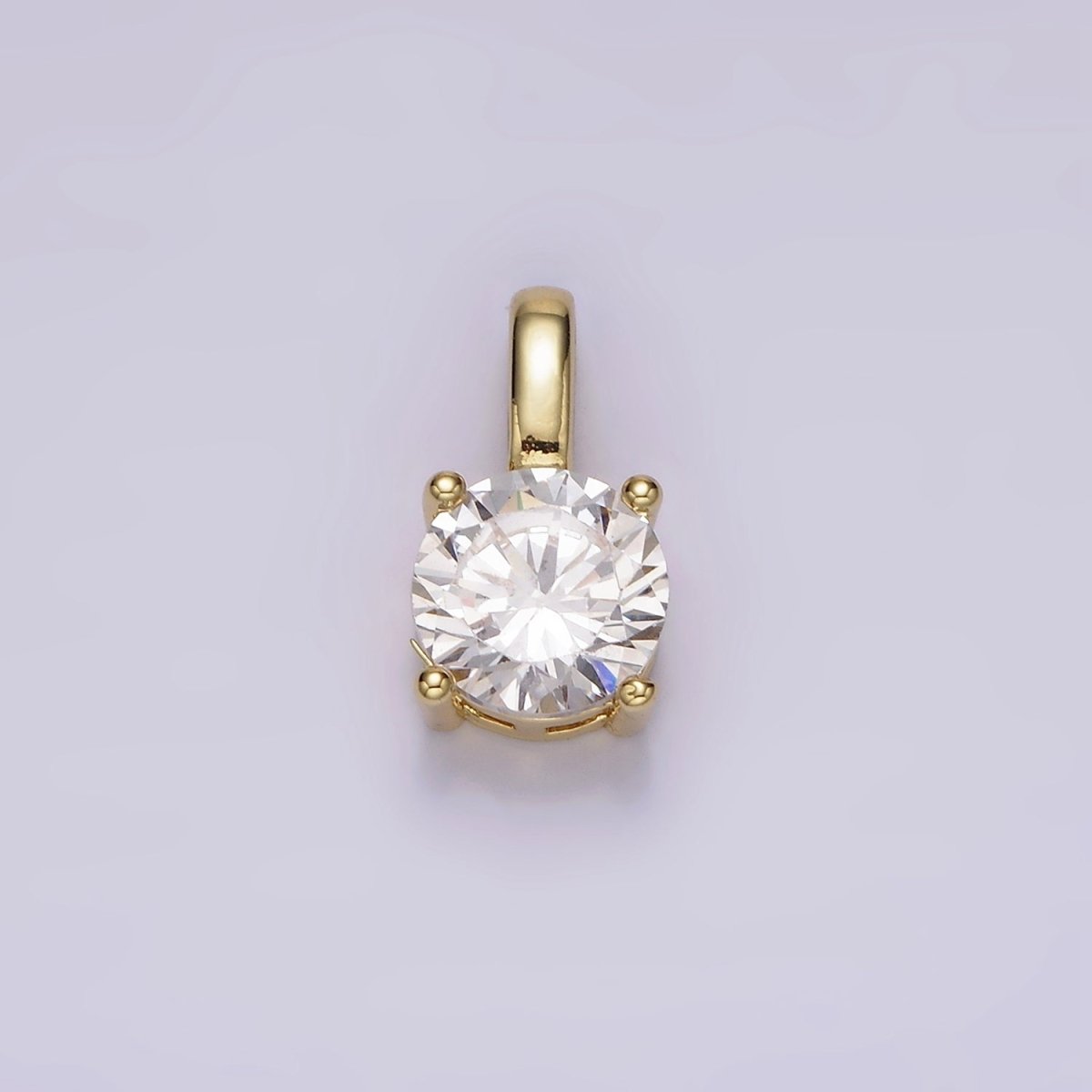 14K Gold Filled Solitaire Birthstone CZ Personalized Pendant | AH063 - AH074 - DLUXCA