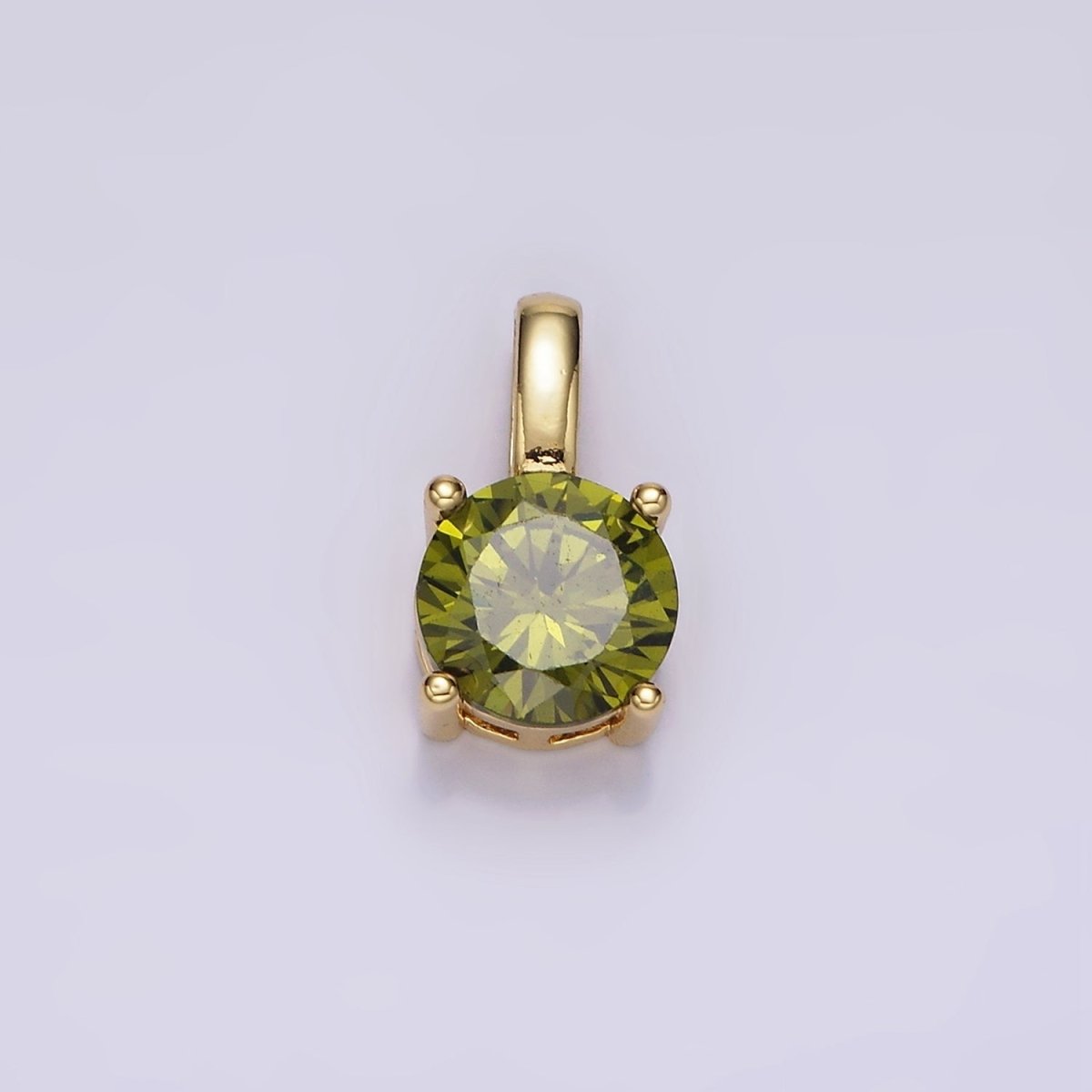 14K Gold Filled Solitaire Birthstone CZ Personalized Pendant | AH063 - AH074 - DLUXCA