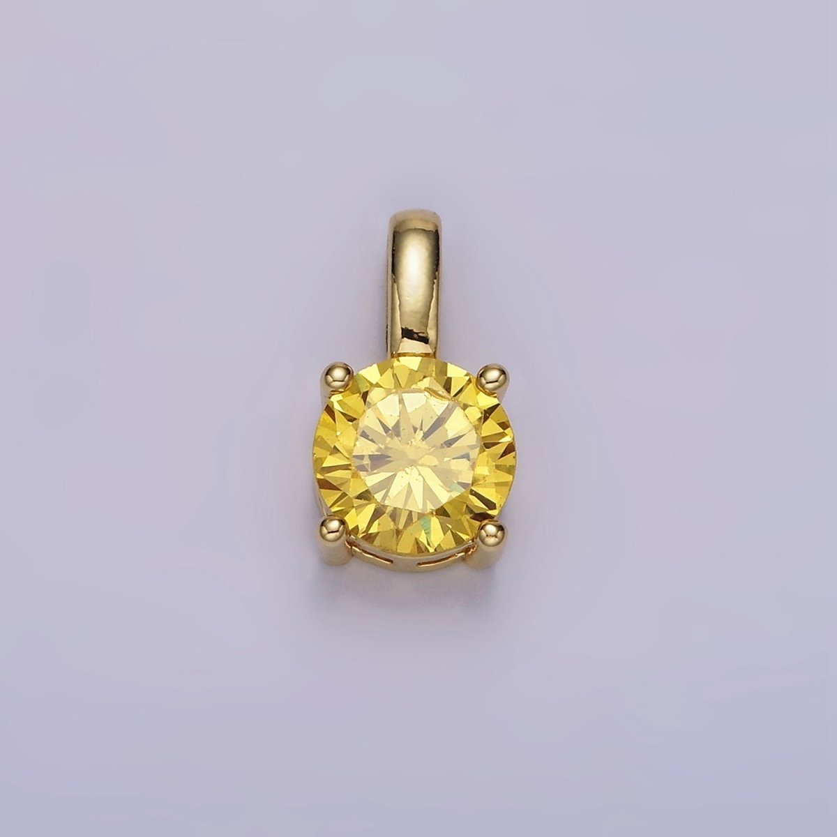 14K Gold Filled Solitaire Birthstone CZ Personalized Pendant | AH063 - AH074 - DLUXCA