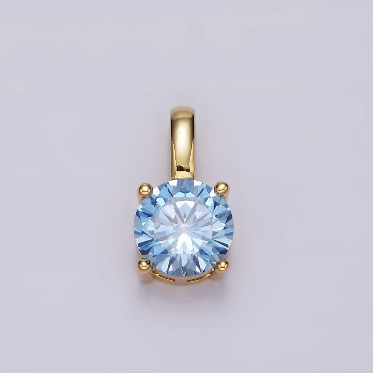 14K Gold Filled Solitaire Birthstone CZ Personalized Pendant | AH063 - AH074 - DLUXCA