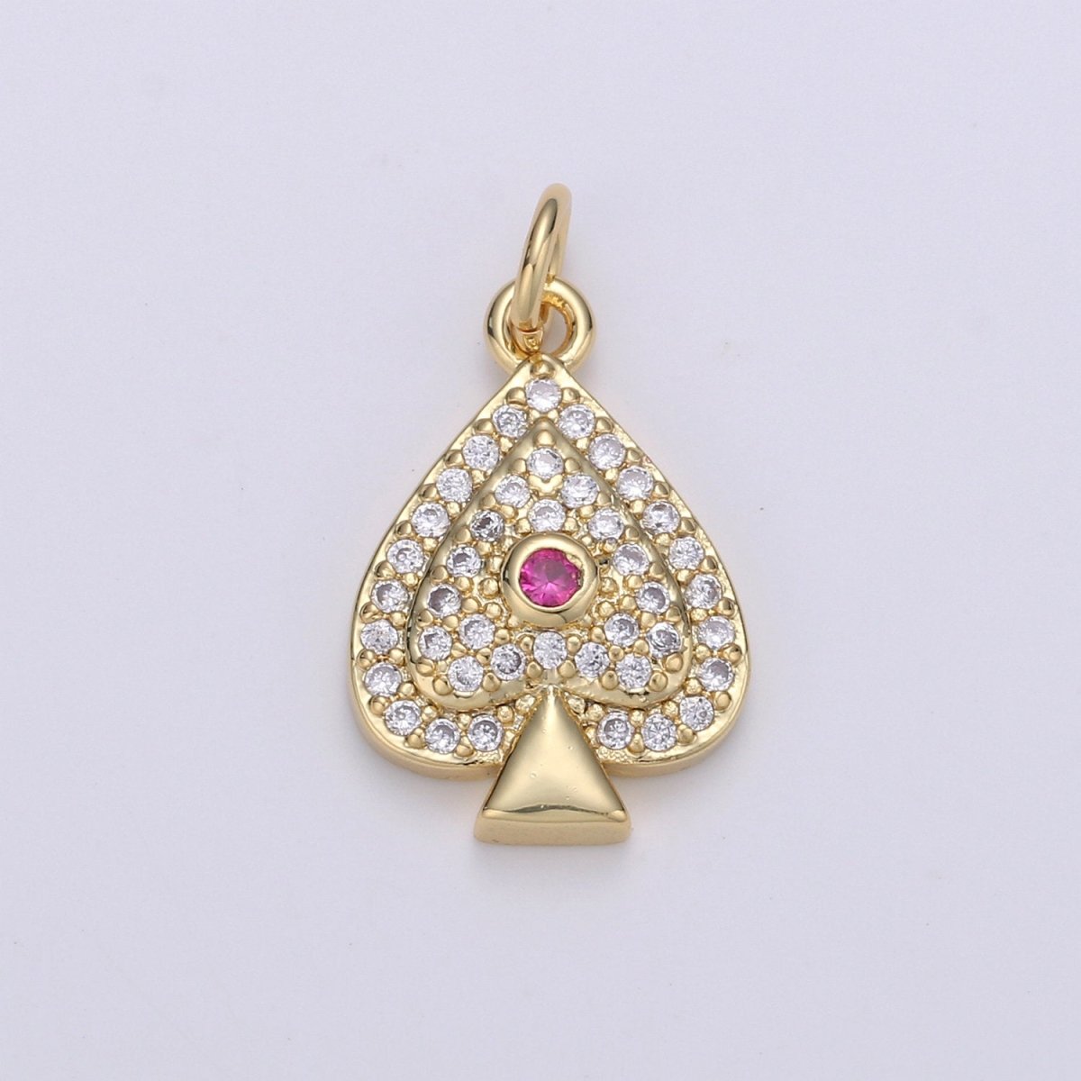 14k Gold Filled Spade Charm ACE of Spades tiny Spade Pendant Poker Charm Jewelry Silver Ace Of Spade Charm for Necklace Earring Bracelet D-533 D-534 - DLUXCA