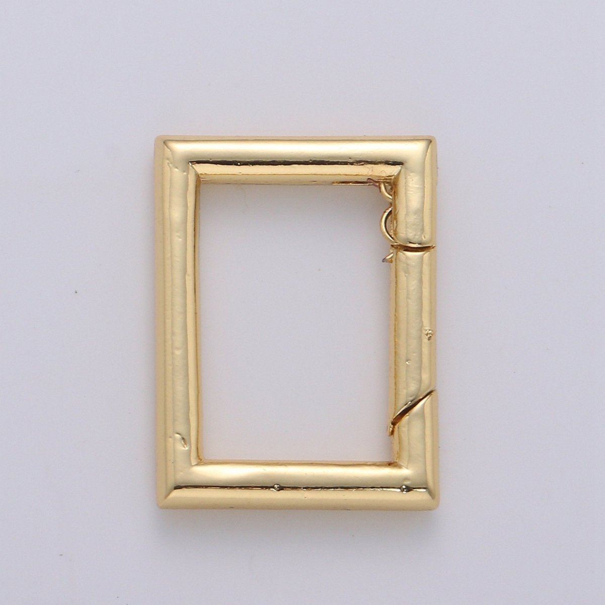 14K Gold Filled Square Shape Carabiner Clasp with Easy Open Spring, Square Spring Snap Clasp for Jewelry Making supply K-828 - DLUXCA
