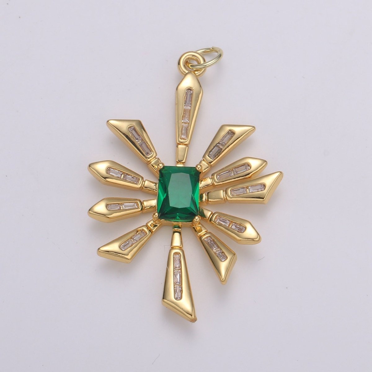 14k Gold Filled Sun Pendant, Bold Spike Celestial Jewelry, Tribal Gold Necklace, Statement Necklace, Sunburst Necklace, Layering Necklace E-218 E-791 - DLUXCA