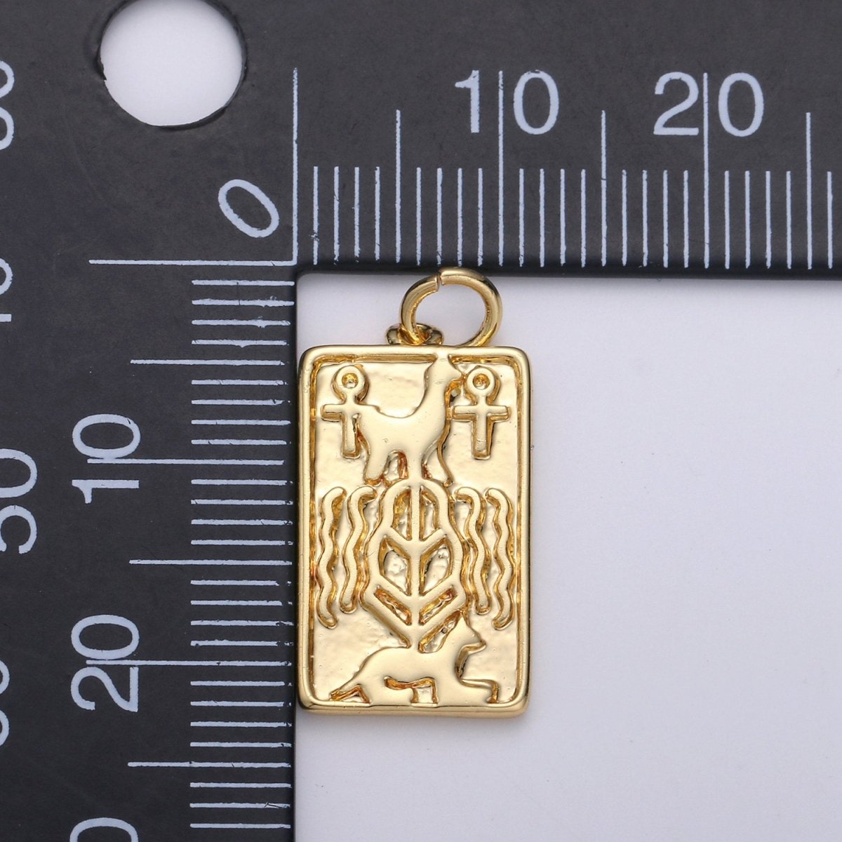 14k Gold Filled Tag Egyptian Ankh Life Symbol Key Charm Size 23x10mm Gold Charm Egyptian Pendant For Jewelry Making D-575 - DLUXCA