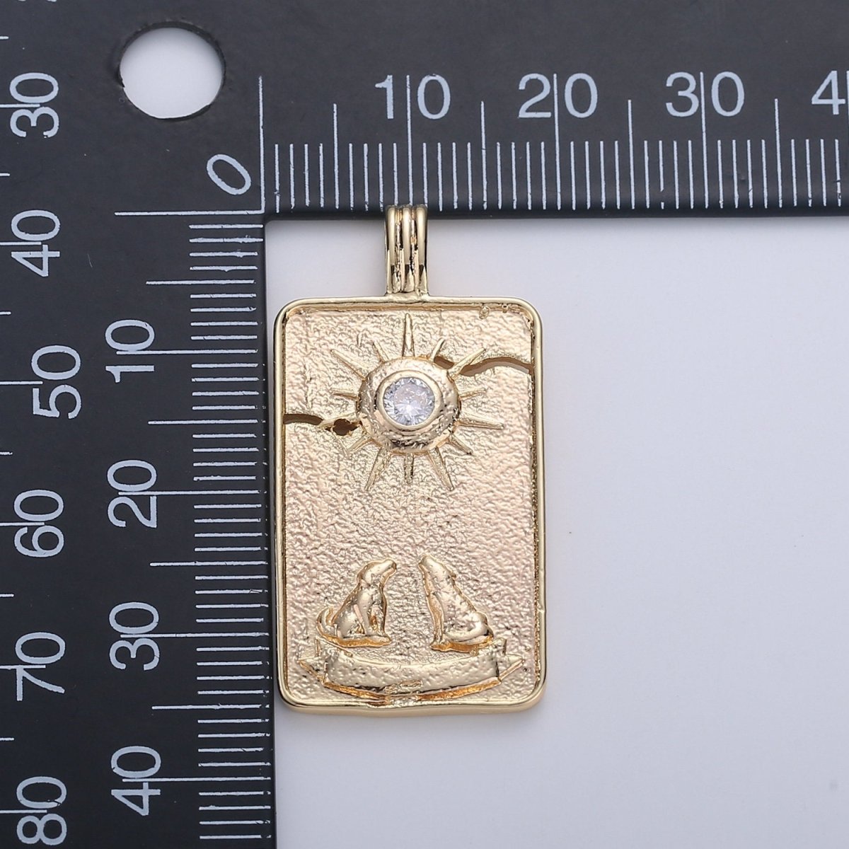 14K Gold Filled Tarot Card Charm - The Moon Pendant Amulet Jewelry for Necklace Component Supply I-863 - DLUXCA