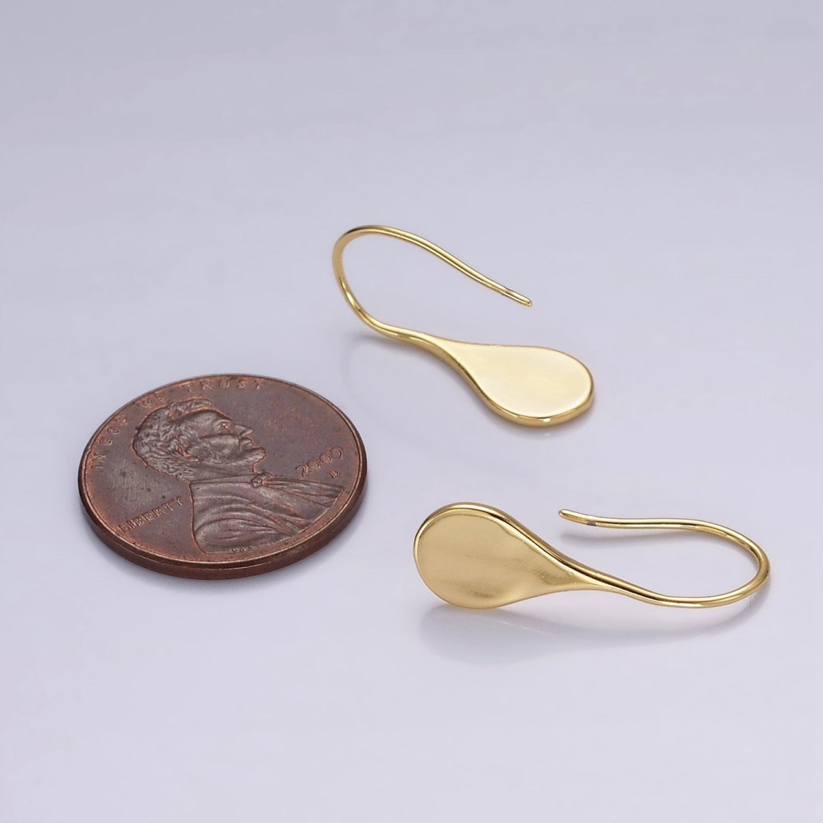 14K Gold Filled Teardrop Minimalist French Hook Earrings | AE-964 - DLUXCA