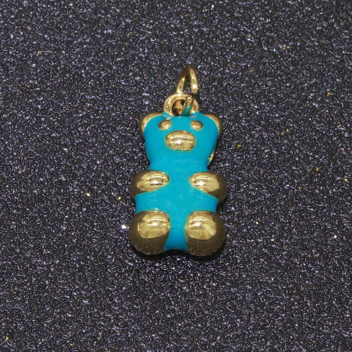 14k Gold Filled Tedy Bear Charm Enamel Animal Pendant for Necklace Earring Bracelet Supply M-530 - M-538 - DLUXCA